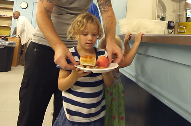 feeding hungry girl