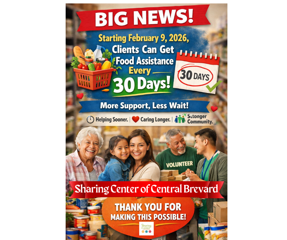 Closing the Gap: The Sharing Center Now Providing Food Assistance Every 30 Days